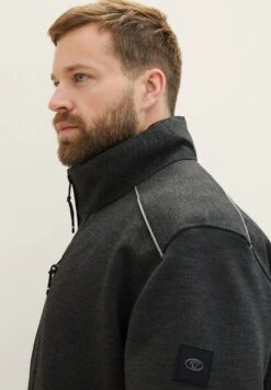 Tom Tailor Plus Mit Verdeckter Kapuze - Jas - Anthracite Knitted Structure -Tom Tailor Winkel 268f7ad7359d473fa51e967f36adf034