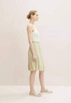 Tom Tailor A-Lijn Rok - Green Offwhite Leaf Design -Tom Tailor Winkel 26ccb62b10064a1089452dcd184cbcdd