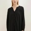 Tom Tailor Long Mit V-Ausschnitt - Overhemdblouse - Deep Black -Tom Tailor Winkel 28c6f9c9d0bb43ac9185c895cb57f901