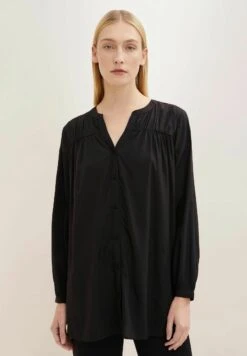 Tom Tailor Long Mit V-Ausschnitt - Overhemdblouse - Deep Black