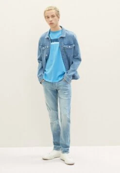 TOM TAILOR Denim Piers Slim- Slim Fit Jeans - Used Bleached Blue Denim -Tom Tailor Winkel 290fb8f167c5476ab193c3313287bb3f
