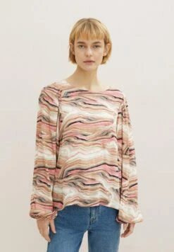 TOM TAILOR Denim Mit Ballonärmeln - Blouse - Multicolor Marble Print