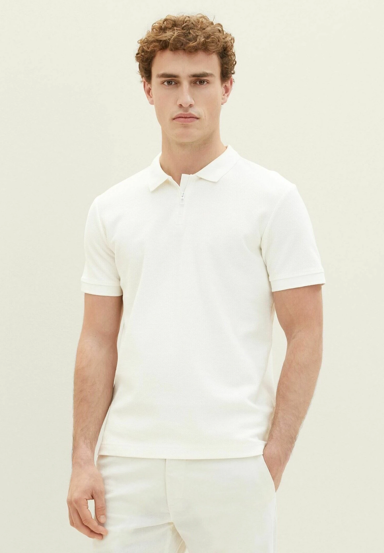 Tom Tailor Mit Struktur - Poloshirt - Off White 3 Tom Tailor Mit Struktur - Poloshirt - Off White