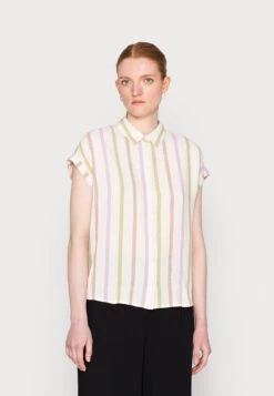 TOM TAILOR Denim Structure Stripe Shirt - Blouse - White Green Rose Stripe