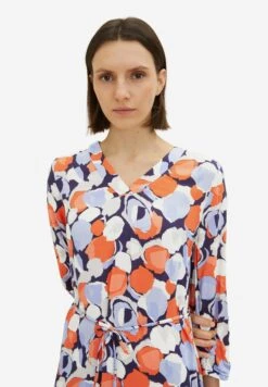 Tom Tailor With V-Neck - Jurk - Navy Flower Design -Tom Tailor Winkel 2c734c343cd64f75a2c9894786f21165