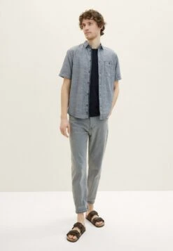 Tom Tailor Kurzarm Mit Brusttasche - Overhemd - Navy Herringbone Structure -Tom Tailor Winkel 2f10610bef3c496eb77c97c22b3c4711