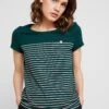 TOM TAILOR Denim Printed Stripe Tee - T-Shirt Print - Green/Rose -Tom Tailor Winkel 31141b28b8674d59b039db4227c9897c
