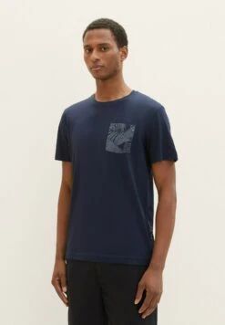 Tom Tailor Mit Aufgesetzter Tasche - T-Shirt Print - Sky Captain Blue