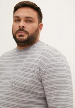 Tom Tailor Langarm - Trui - Grey Twotone White Stripe -Tom Tailor Winkel 31dd0c00044a4bfda25a059a865b62c8