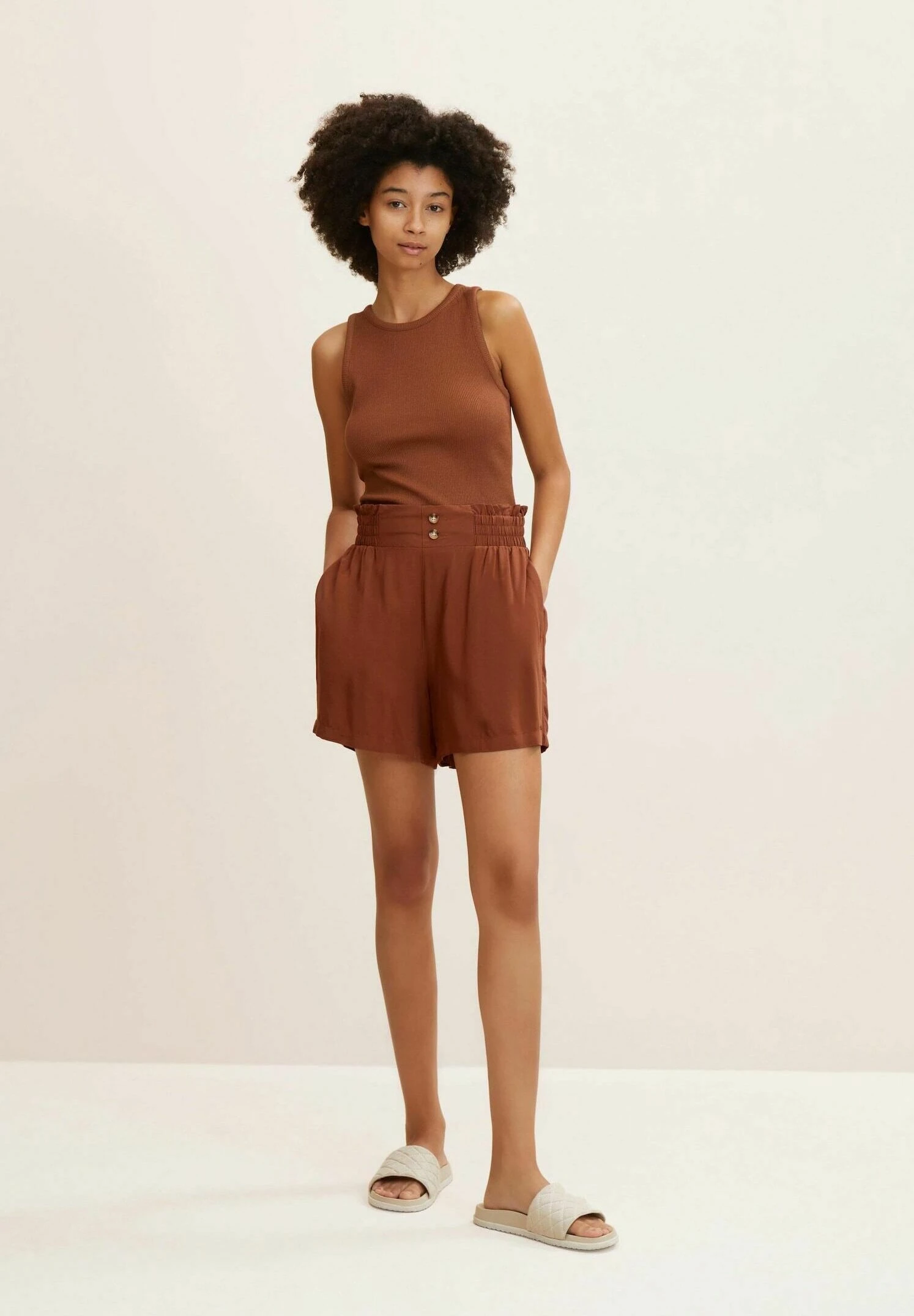 TOM TAILOR Denim Shorts - Nut Brown 4 TOM TAILOR Denim Shorts - Nut Brown - Afbeelding 2