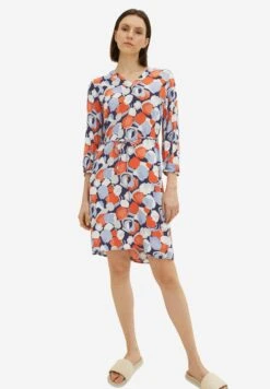 Tom Tailor With V-Neck - Jurk - Navy Flower Design