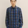 Tom Tailor Overhemd - Blue Navy Brown Check -Tom Tailor Winkel 33860297e9594e72ab653540d9919334