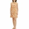 Tom Tailor Volant - Jurk - Brown Abstract Leaf Design -Tom Tailor Winkel 35ba1326af6d4689b3c8875dd59b709d