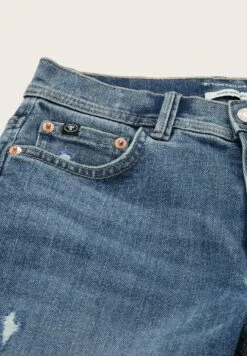 Tom Tailor Im Used-Look - Jeansshort - Destroyed Mid Stone Blue Denim -Tom Tailor Winkel 365ff0b1886d4cbc8116d3db0c1cfc22