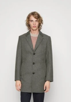 Tom Tailor Halflange Jas - Grey Wool Structure