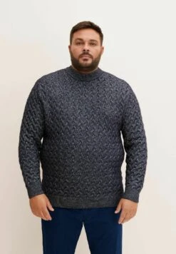 Tom Tailor Mit Zopfstric - Trui - Knitted Navy Melange