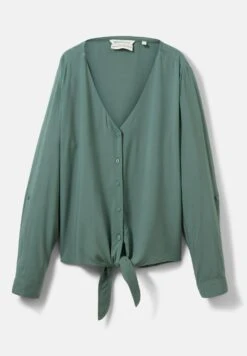 TOM TAILOR Denim Langarm Mit Knotendetail - Blouse - Green Dust -Tom Tailor Winkel 398f2033ed8d4a17b09dc9178c7a41ed