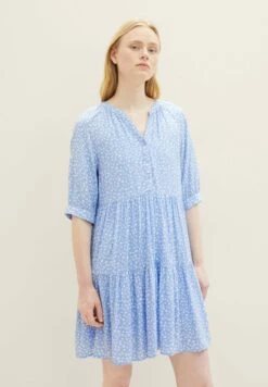 TOM TAILOR Denim Mit Volants - Jurk - Light Blue Flower Print