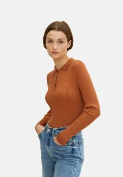 TOM TAILOR Denim Strukturierter- Poloshirt - Rusty Amber -Tom Tailor Winkel 3ddace3f07bb4674aee47628f9086278