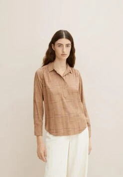 Tom Tailor Blouse - Woven Big Camel Grid Check