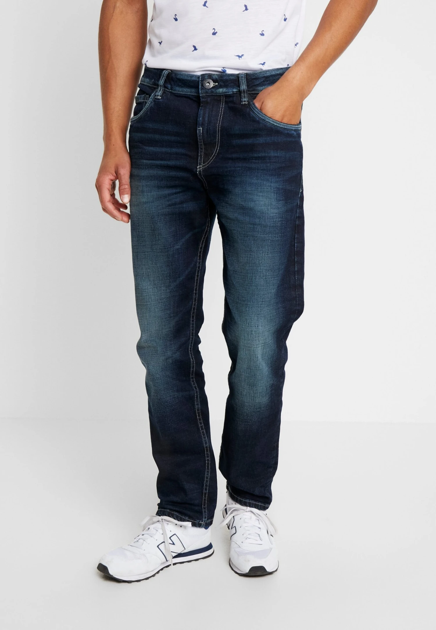 Tom Tailor Trad - Straight Leg Jeans - Dark Stone Wash Denim Blue 3 Tom Tailor Trad - Straight Leg Jeans - Dark Stone Wash Denim Blue