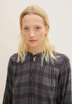 Tom Tailor Blouse - Anthracite Big Printed Check -Tom Tailor Winkel 40c9ace678124eaea77d69450723b95b