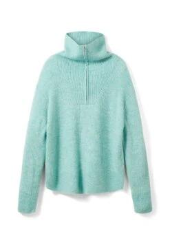 TOM TAILOR Denim Mit Troyer Kragen  - Trui - Reef Blue Melange -Tom Tailor Winkel 41ba90edfdc247efa043168e0c030659