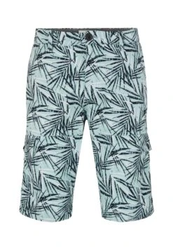 Tom Tailor Gemusterte Cargo - Shorts - Mint Navy Big Leaf Design -Tom Tailor Winkel 439c1767b90740079a548d1be01aae3a