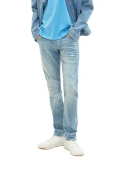 TOM TAILOR Denim Piers Slim- Slim Fit Jeans - Used Bleached Blue Denim -Tom Tailor Winkel 442337899b9f4433a0bfbdcfc8fb91c6