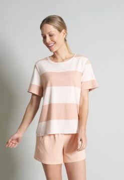 Tom Tailor Shorty - Pyjama - Rot Hell Ringel