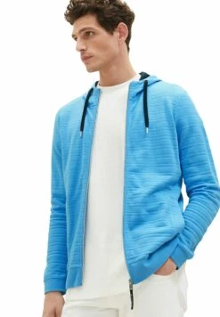 Tom Tailor Strukturierte- Sweater Met Rits - Rainy Sky Blue -Tom Tailor Winkel 4579b6d92e91482e8f2272affdbf8591