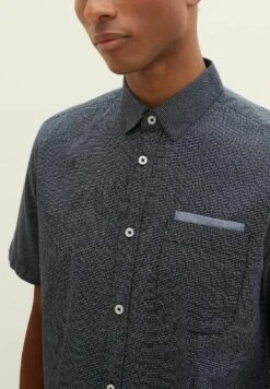 Tom Tailor Kurzarmh Mit Struktur - Overhemd - Navy Off White Structure -Tom Tailor Winkel 45dbde373d454e6eb8ef46c7e18626a9