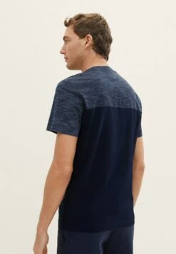 Tom Tailor Mit Einsatz In Melange-Optik - T-Shirt Print - Blue Streaky Melange -Tom Tailor Winkel 467f36075f784557ad830b431e8a3053