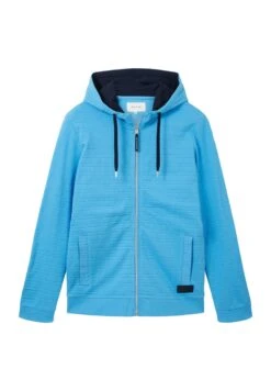 Tom Tailor Strukturierte- Sweater Met Rits - Rainy Sky Blue -Tom Tailor Winkel 4767fb499de3438dae55bab8448125f4