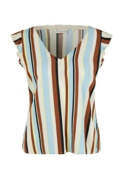 TOM TAILOR Denim V-Neck- T-Shirt Print - Multicolor Vertical Stripe -Tom Tailor Winkel 478fe2b114d44536ab1c35cc42aa5bea