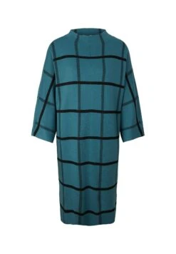 Tom Tailor Gebreide Jurk - Teal Blue Knit Check Design -Tom Tailor Winkel 47988be7800645e49ac618dda03048f5