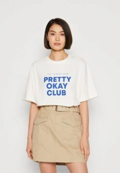 TOM TAILOR Denim Boyfriend Tee Print - T-Shirt Print - Cloud Off White