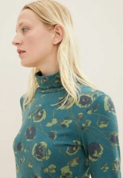 Tom Tailor Mit Rollkragen  - Longsleeve - Teal Blue Flower Design -Tom Tailor Winkel 485784145dfd485ebc582edce850f400