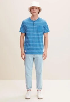 Tom Tailor Gestreiftes- T-Shirt Print - Blue White Inject Stripe -Tom Tailor Winkel 492883c78b1b4ee39320cc8d2cceed56
