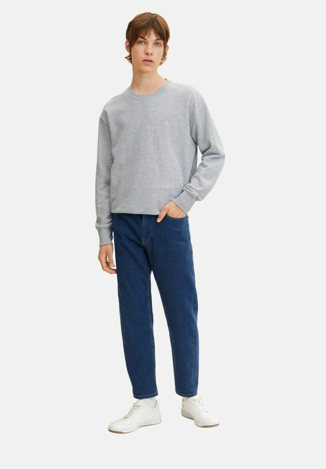 TOM TAILOR Denim Straight Leg Jeans - Used Mid Stone Blue Denim 3 TOM TAILOR Denim Straight Leg Jeans - Used Mid Stone Blue Denim