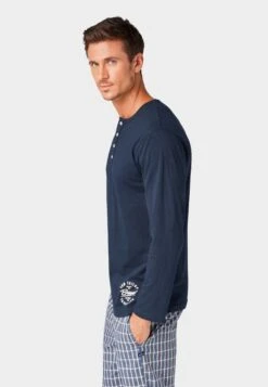 Tom Tailor Pijama - Pyjamashirt - Blue-Dark-Solide -Tom Tailor Winkel 4bd8af7ea79740a1b0abfa34677967bb