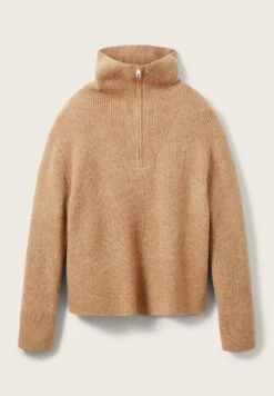TOM TAILOR Denim Mit Troyer Kragen  - Trui - Cinnamon Brown Melange -Tom Tailor Winkel 4c3783b334564164a7be9362525637a0