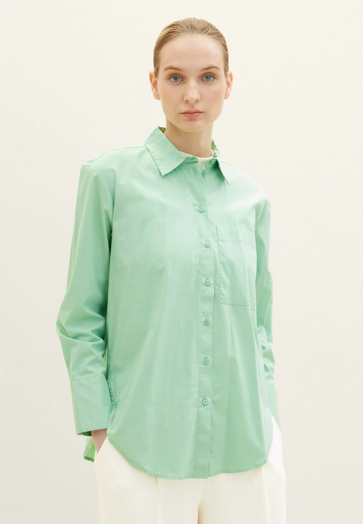Tom Tailor Mit Aufgesetzter Brusttasche - Overhemdblouse - Okra Green 3 Tom Tailor Mit Aufgesetzter Brusttasche - Overhemdblouse - Okra Green