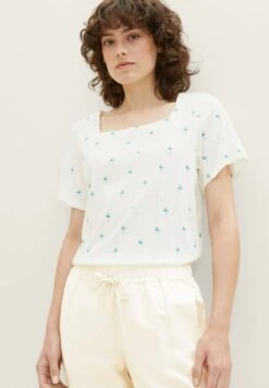Tom Tailor Blouse - Offwhite Palm Design