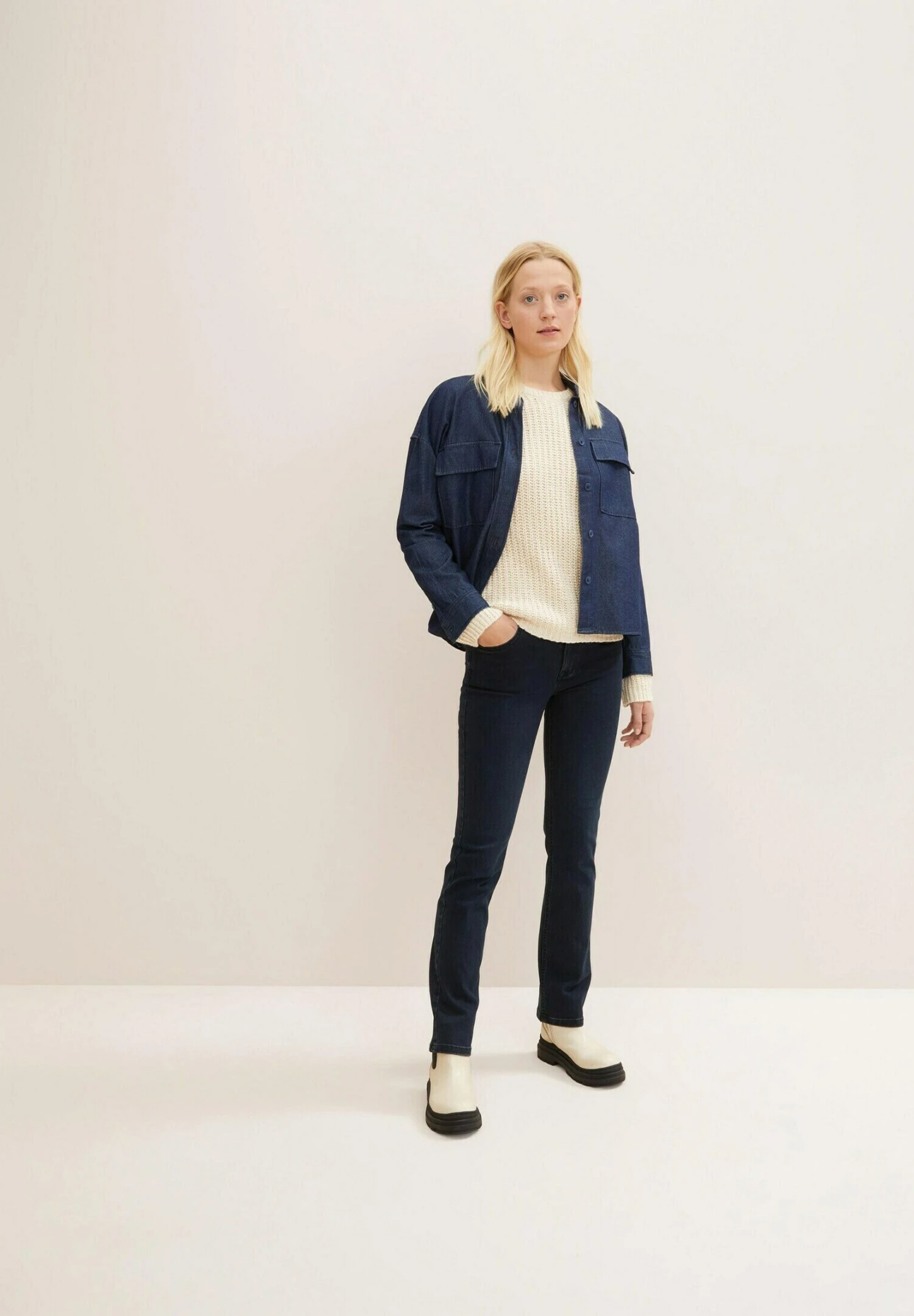 Tom Tailor Trui - Soft Buttercream Melange 4 Tom Tailor Trui - Soft Buttercream Melange - Afbeelding 2