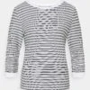 TOM TAILOR Denim Striped Jacquard- Sweater - Blue White