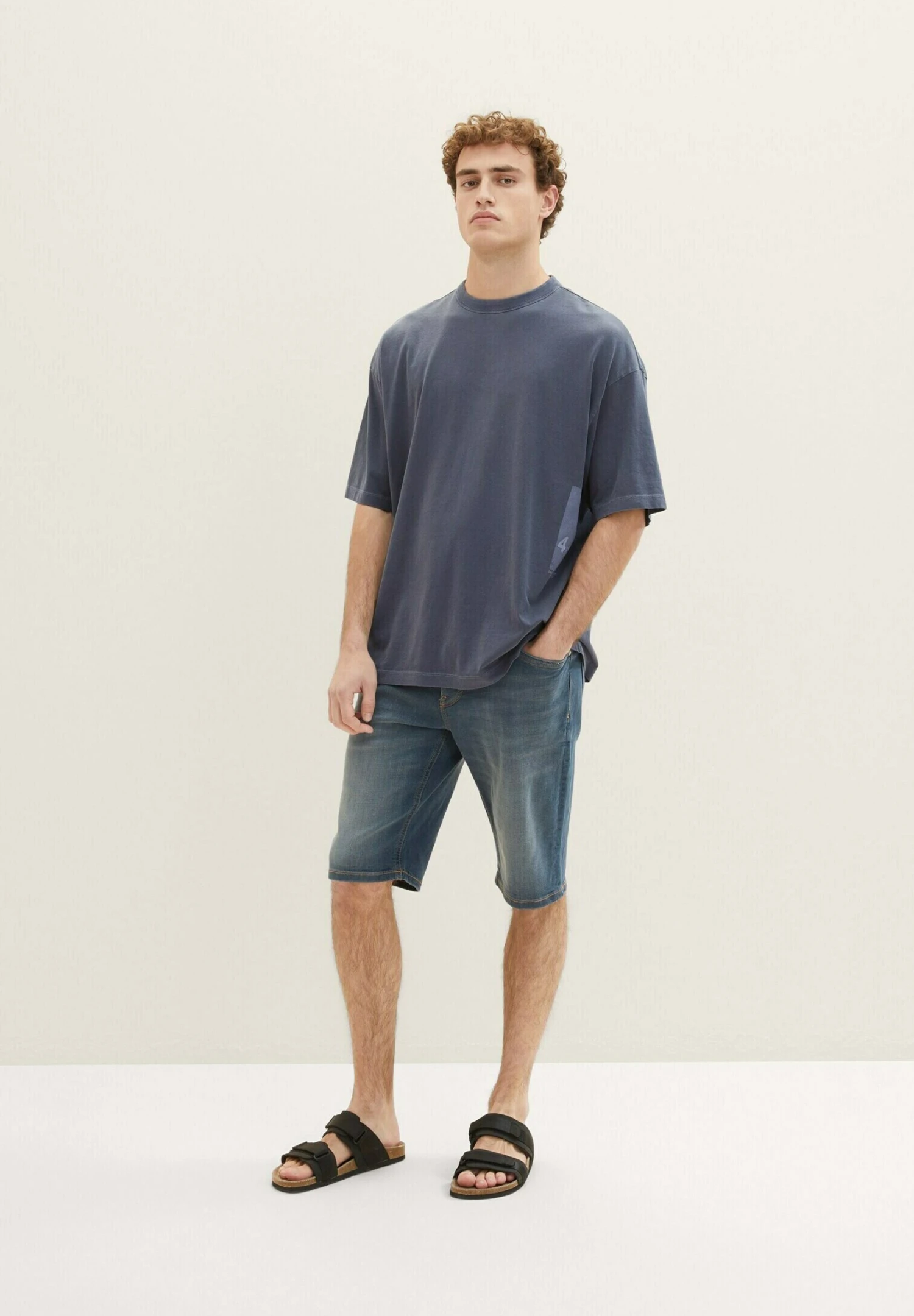 Tom Tailor Josh- Jeansshort - Dark Stone Blue Grey Denim 4 Tom Tailor Josh- Jeansshort - Dark Stone Blue Grey Denim - Afbeelding 2