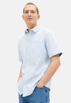 Tom Tailor Kurzarm Mit Struktur - Overhemd - White Blue Fil A Fil Dobby -Tom Tailor Winkel 5670b2adbdf14af68ebcef690f03d13d