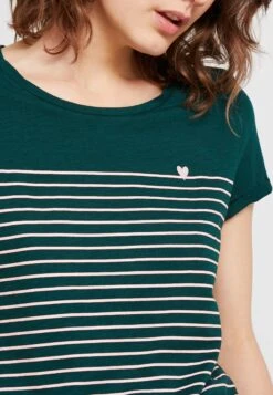 TOM TAILOR Denim Printed Stripe Tee - T-Shirt Print - Green/Rose -Tom Tailor Winkel 56a90ca42a1740469afa58041849acca