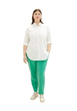 Tom Tailor Plus - Gestreifte - Overhemdblouse - Whisper White